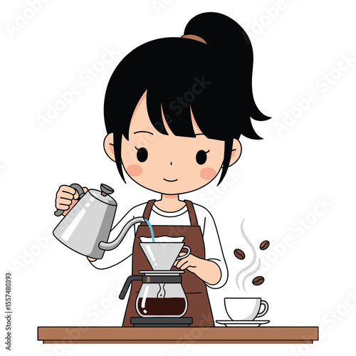 Barista Making Pour Over Coffee