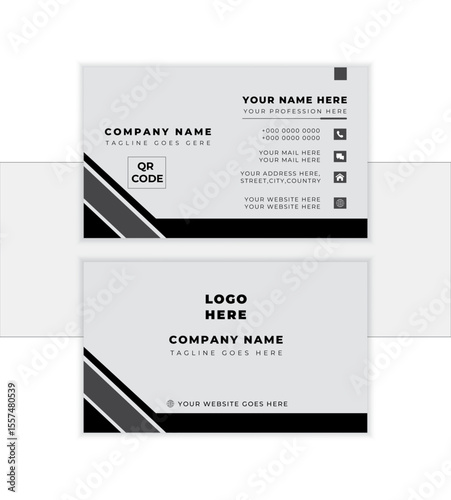 Modern and simple business card design. print template. Modern presentation card with company logo Vector business card template Visiting card for business and personal use Vector illustration design
