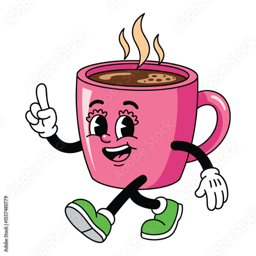 Retro Cartoon Coffee Mug Character