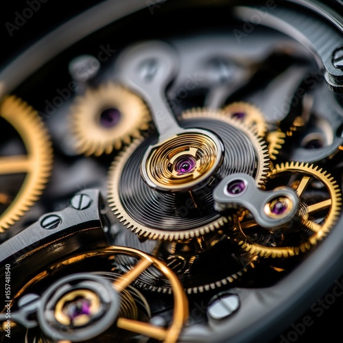 Macro shot of luxury watch hairspring vibrating with perfect oscillation within balance wheel mechanism showcasing precision engineering and sophisticated horological craftsmanship