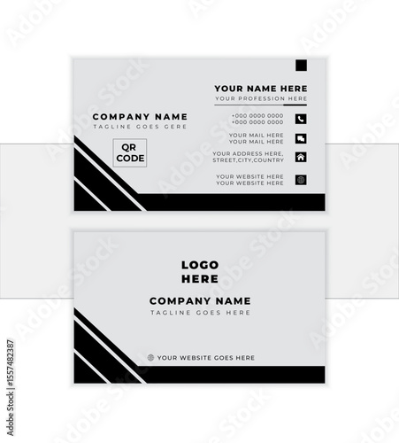 Modern and simple business card design. print template. Modern presentation card with company logo Vector business card template Visiting card for business and personal use Vector illustration design
