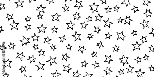 Playful Star Cluster Doodle in Hand Drawn Planner Style on Transparent Background - PNG
