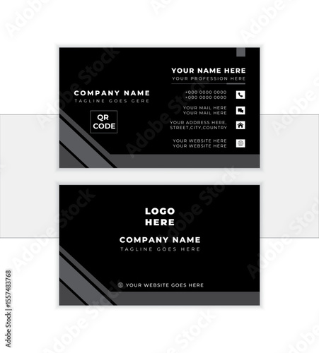 Modern and simple business card design. print template. Modern presentation card with company logo Vector business card template Visiting card for business and personal use Vector illustration design

