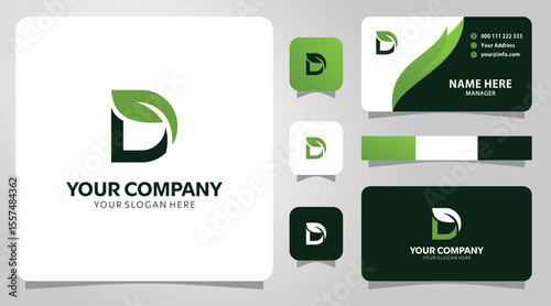 Eco friendly logo design with business card template perfect for nature brand