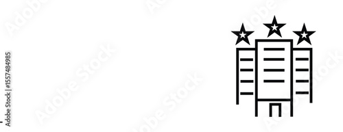.Hotel Rating Icon stars outline icon for hospitality,   