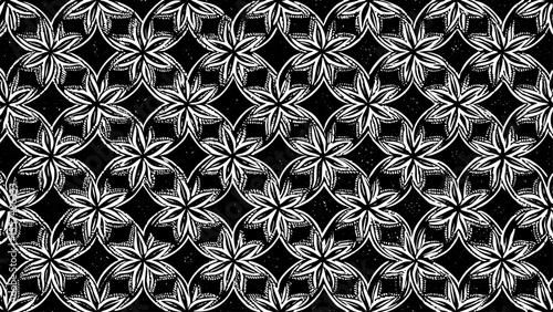 fractal based geometric pattern with repeating nested shapes, a black and white sketch vector  hand drawn