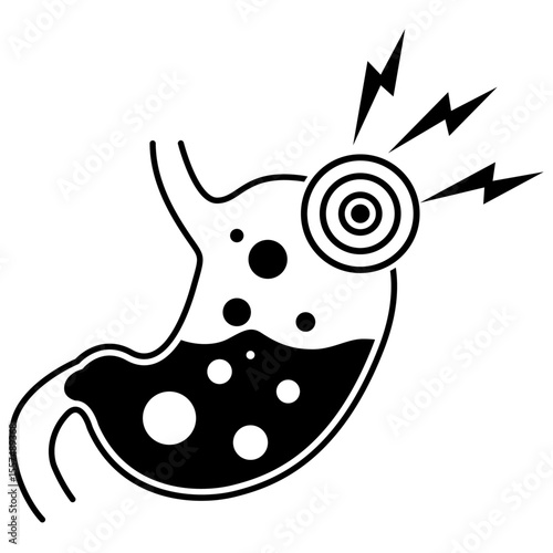 gastritis icon, Stomach pain vector.
