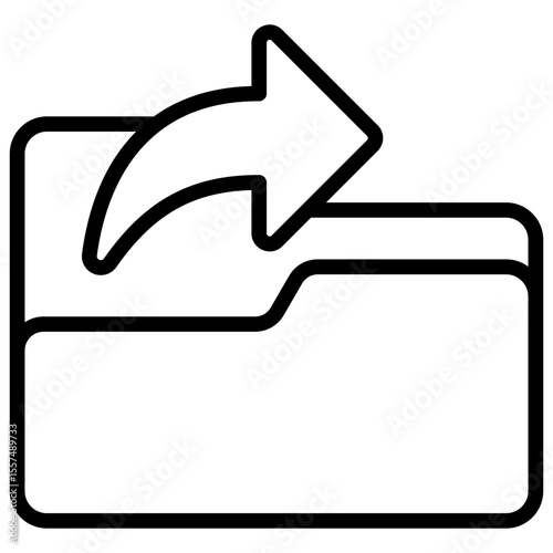 Folder Export Outline Style Icon - Folder with outward arrow, representing export, file transfer, or data migration