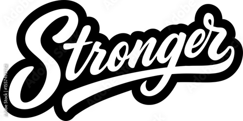 stronger logo in black over white