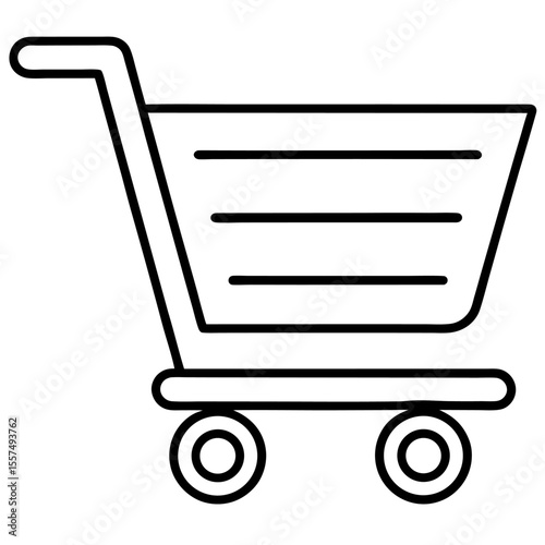 A 3D rendering of a shopping cart icon, a common web symbol for e-commerce and retail sale design, represents the act of buying in an online store or market