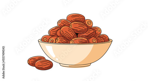 A Delicious Bowl Overflowing with Sweet Brown Dried Fruits Packed with Healthy Nutrients and Natural Sugars