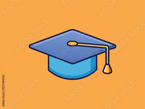 Graduation cap and diploma icon representing academic success and educational achievement
