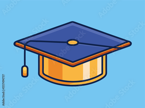 A wooden desk at home holds a blue graduation cap and diploma, symbolizing education and the design of future endeavors