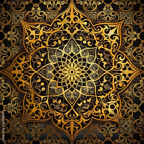  Premium geometric floral pattern with traditional mandala elements creating perfect bohemian chic designs for fashion textiles and decorative commercial projects.