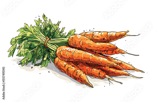 Bunch of Carrots long isolated