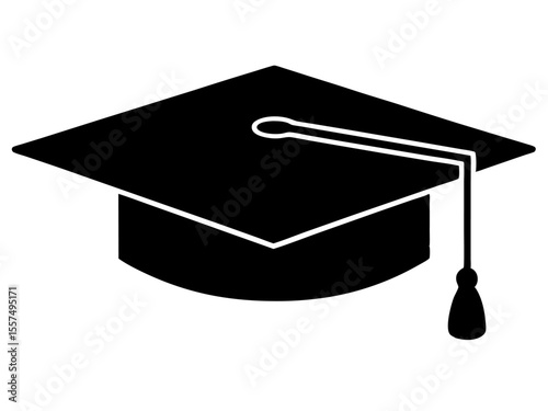 A graduation cap with a tassel and diploma symbolizing student success in education at university or college