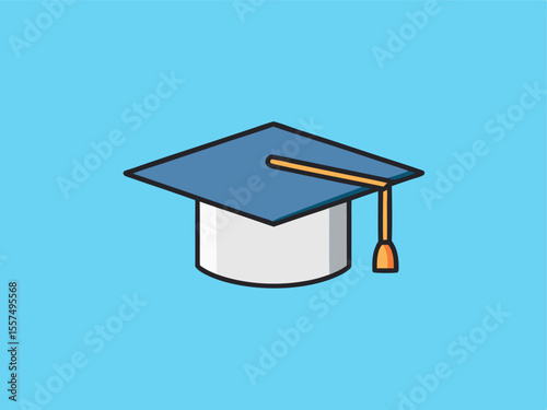 A graduation cap and diploma icon embodies the essence of academic success and the culmination of a student's university education