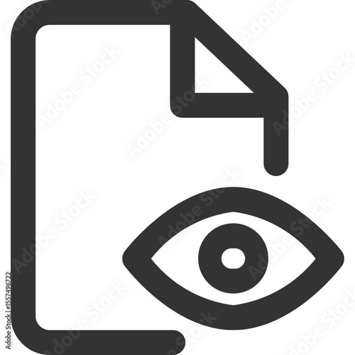 Document icon with a folded corner and an eye symbol representing view or visibility option displayed