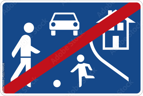 Ende eines verkehrsberuhigten Bereichs - StVo DE, Vektor (SVG)
