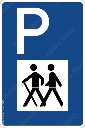Wandererparkplatz - StVo DE, Vektor (SVG)