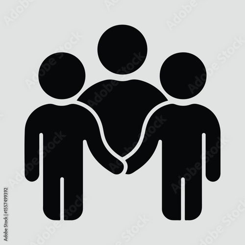 Silhouette business partners handshake agreement simple concept Vector illustration