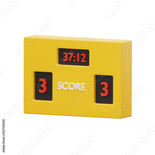 yellow and white 3d icon Scoreboard illustration