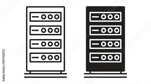 Data server icon, eps 10 on white background, vector illustration.

