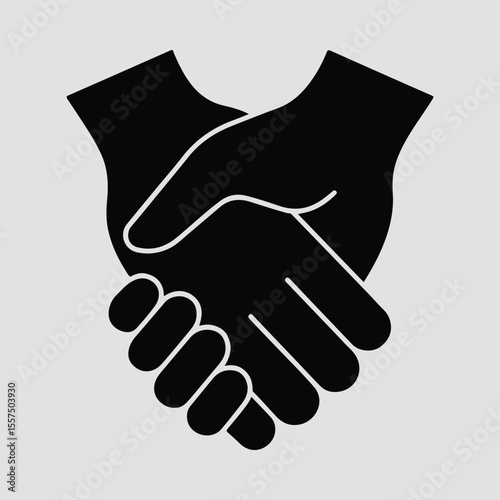 Silhouette handshake representing business partnership and cooperation agreement Vector illustration