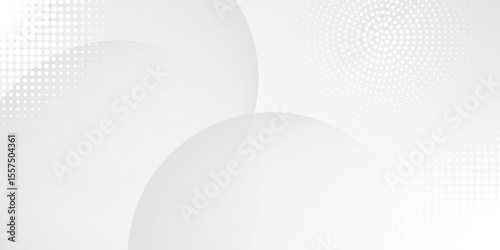 A minimalist abstract background featuring overlapping curves and circular shapes in various shades of gray, creating a smooth gradient and subtle depth