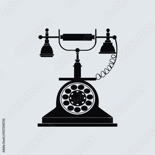 retro telephone isolated on white background