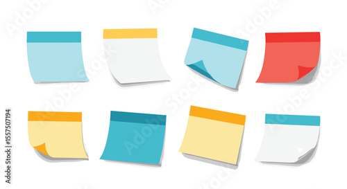 Colorful Blank Adhesive Notes for Jotting Down Important Reminders and Ideas for Daily Organization and Productivity