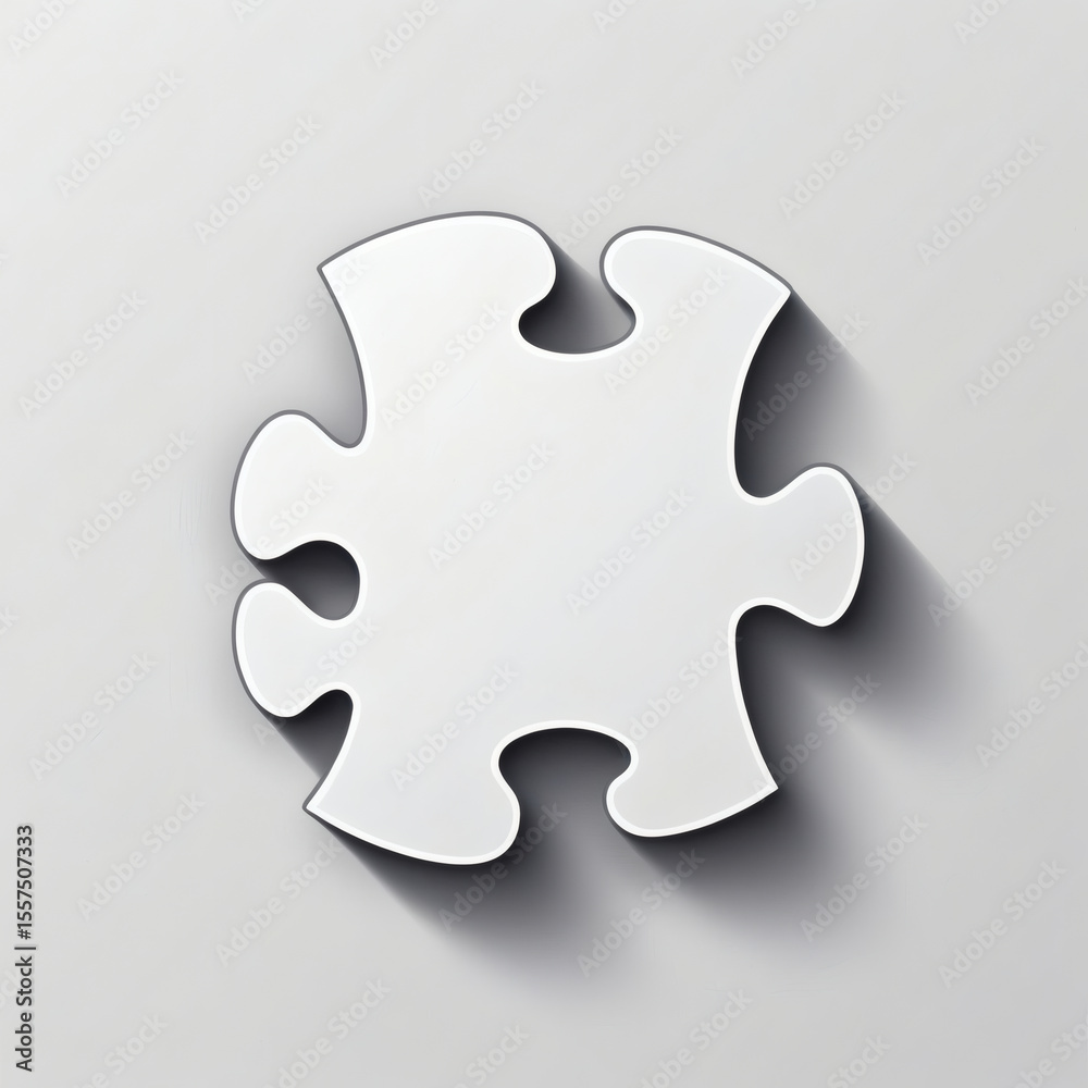Obraz premium Creative puzzle piece resting on a neutral backdrop, inviting thoughts of connection and completion in an artistic way