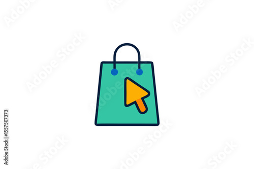 Vector shopping bag icon with a sale tag, perfect for retail and business illustrations