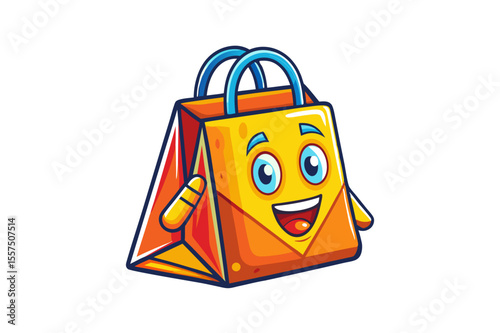 Vector illustration of a retail shopping bag with gift and sale icons
