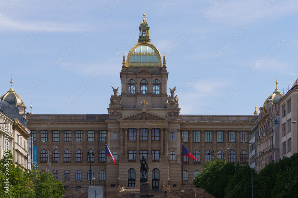 Fototapeta premium National Museum in Prague on Wenceslas Square