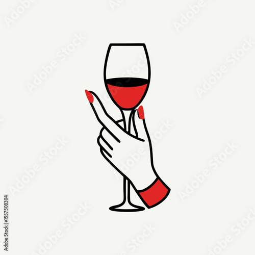 hand with wine glass