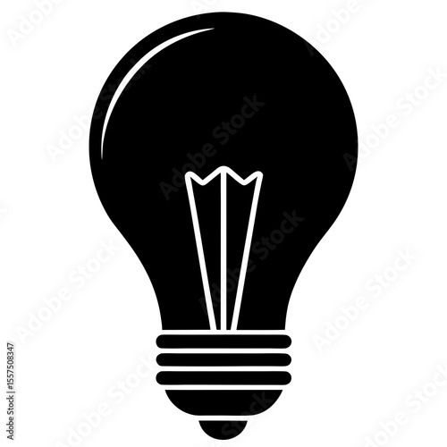 light bulb vector illustration silhouette on white background