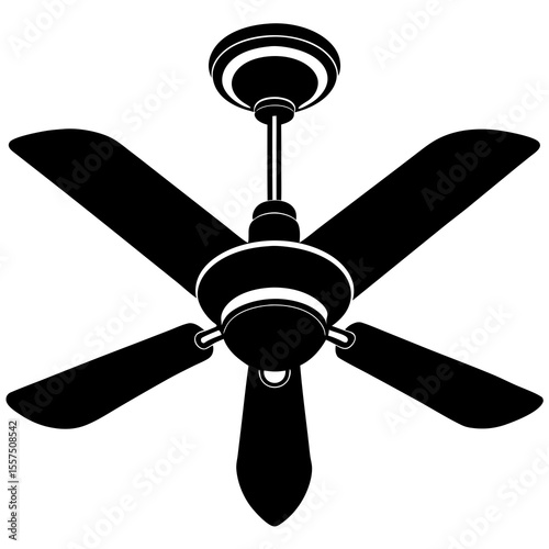 vector illustration of fan silhouette on white background