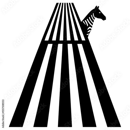 zebra crossing road silhouette on white background