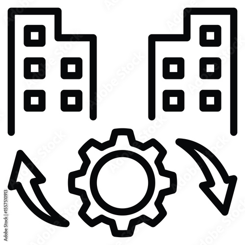 Corporate Culture Shift Icon Line Vector Illustration