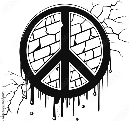 Here's a concise description combining your terms:

A Celtic cross vector illustration depicts an abstract symbol of peace within a circular knot design