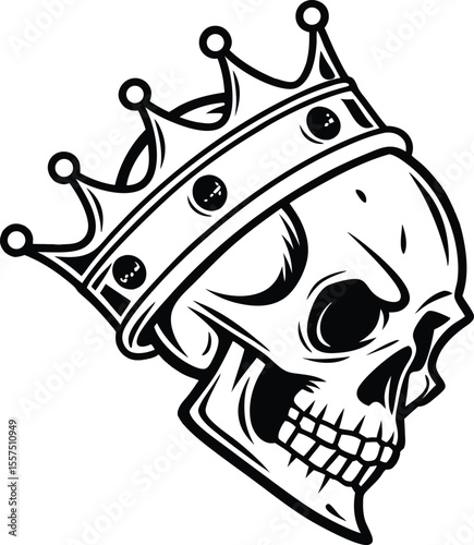 Grunge pirate skull vector illustration, a scary symbol of death and danger