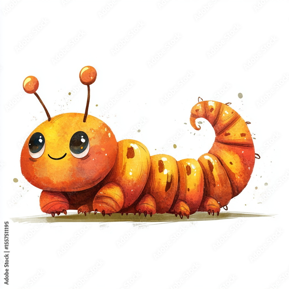 custom made wallpaper toronto digitalCaterpillar is a cartoon character. Cute insect. Hand-drawn illustration isolated on a white background