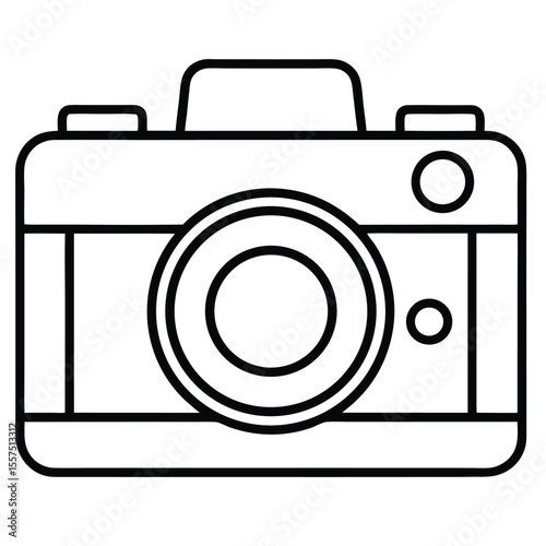 Camera line art on withe background

