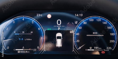 Car panel, dashboard design element, elegant and simple style. Car design concept.