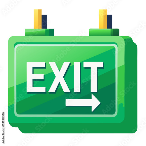 exit vector icon on white background