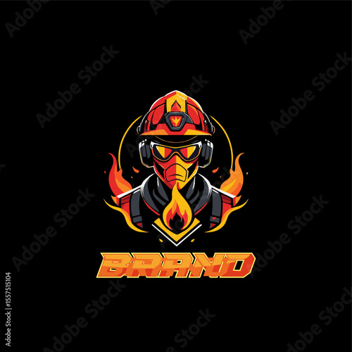 Fire Man fantasy character mascot logo design template. Editable and ready to Use