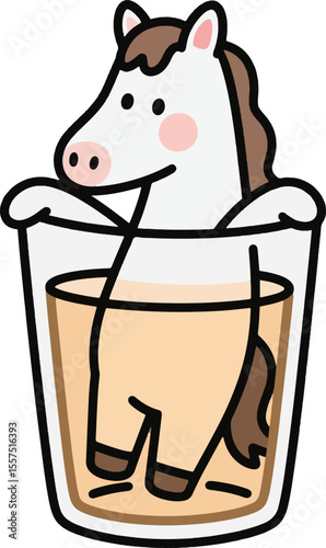 Horse in a Drink Cartoon cow cartoon illustration Illustrator Artwork