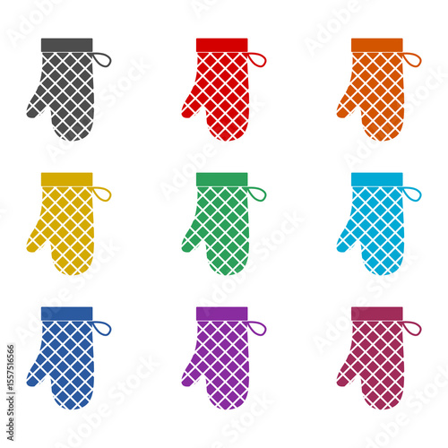 Baking gloves  icon isolated on white background. Set icons colorful