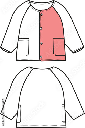 Newborn pajama set. vector illustration of baby dress. newborn knit dress.